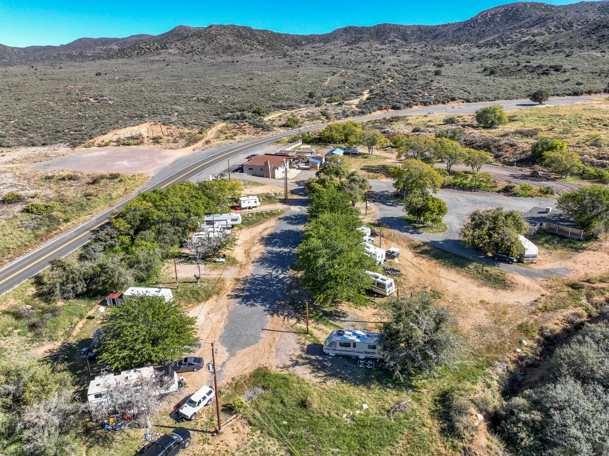 Existing RV sites at Burro RV Park, seen from above